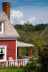 Monhegan Island Light on a Hilltop a Short Distance Away